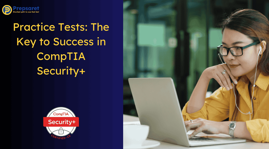 A student taking CompTIA Security+ practice test online
