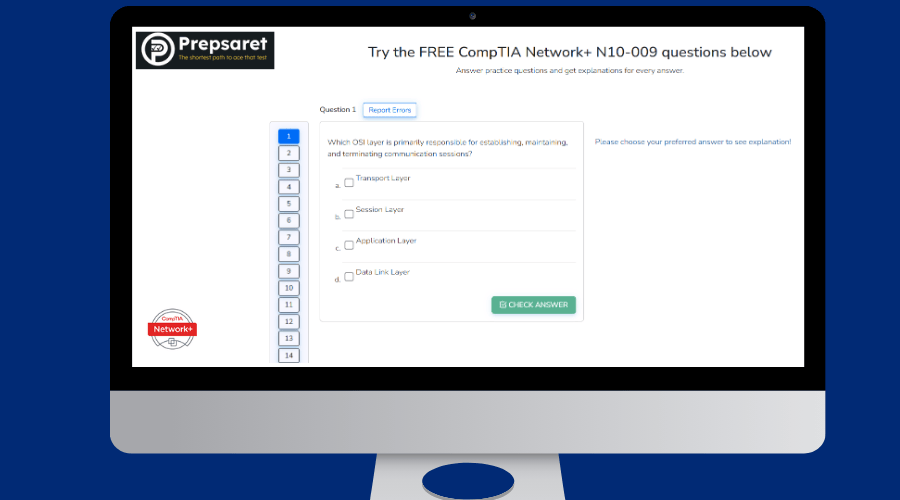Free CompTIA Network+ practice test
