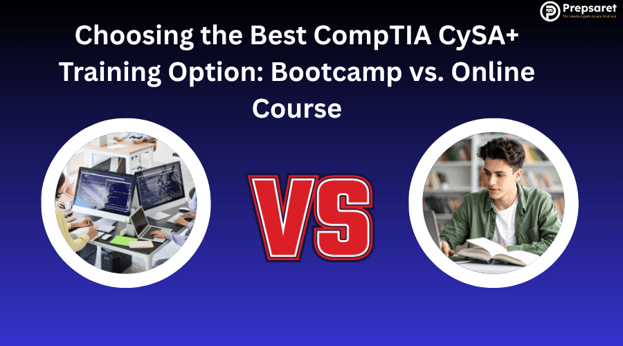 CySA+ students at bootcamp versus a student studying online