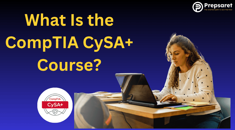 Student preparing for the CompTIA CySA+ exam using the comprehensive CompTIA CySA+ course online.