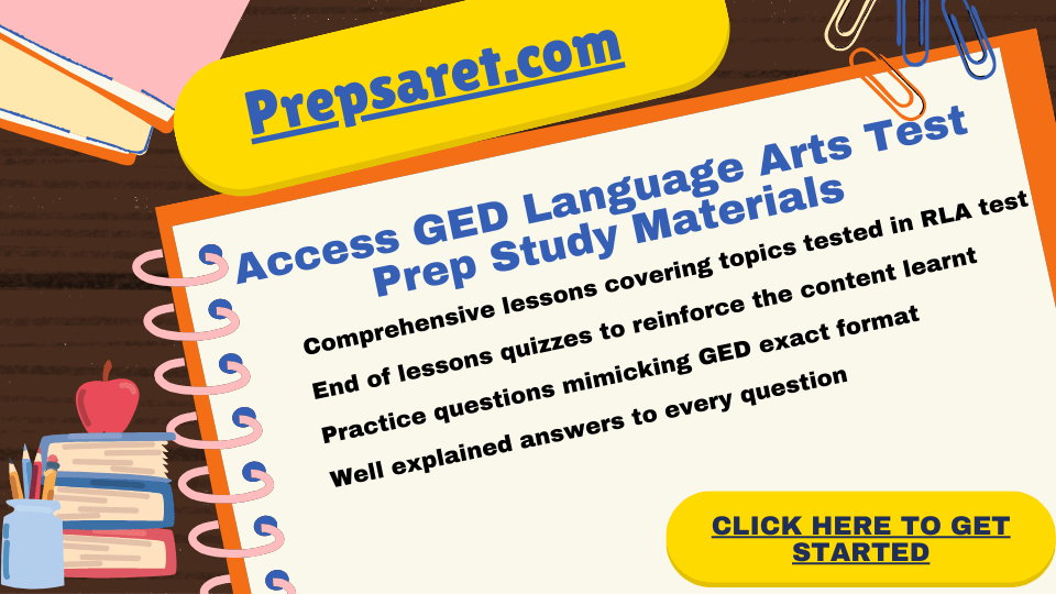 GED LANGUAGE ARTS TEST PREP STUDY MATERIALS