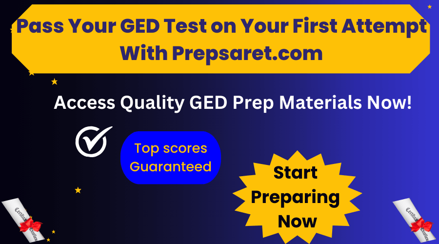 pass your GED test on your first attempt with Prepsaret.com