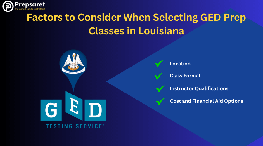 A picture illustrating the Factors to Consider When Selecting GED Prep Classes in Louisiana
