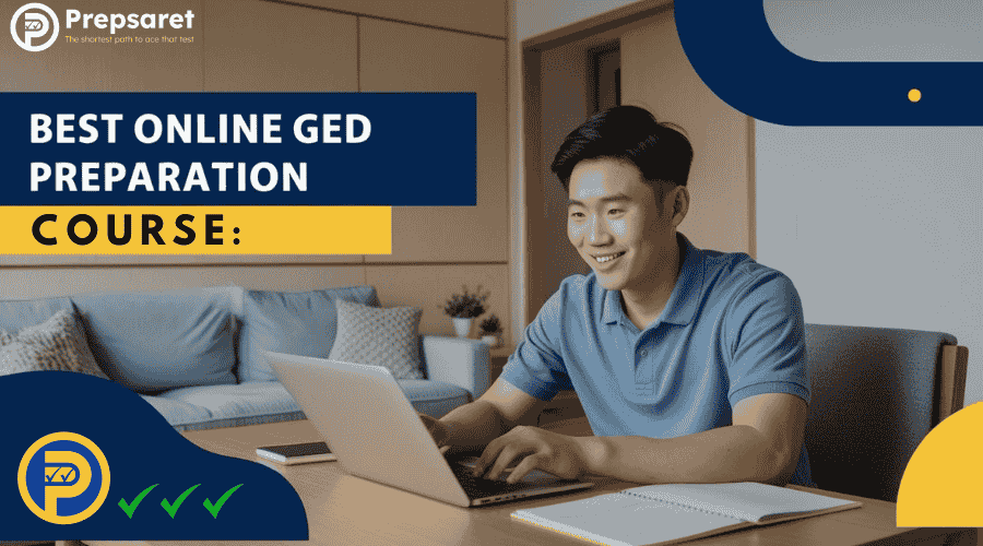 A student studying for the GED using the best online GED preparation courses.
