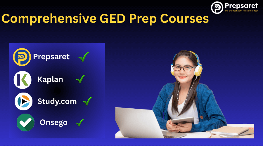 A collection of comprehensive GED prep courses available for test takers.