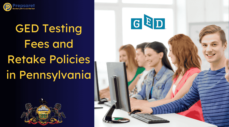 Students taking a GED test at a testing center