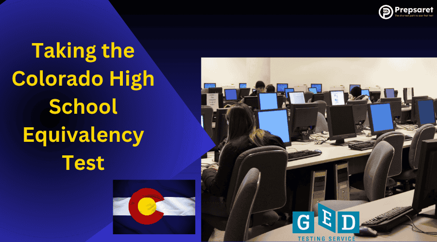 Candidates taking the Colorado GED test at a testing center