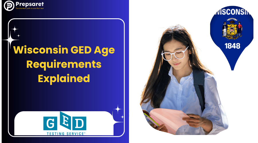 A student reviewing information about the GED age requirements in Wisconsin.