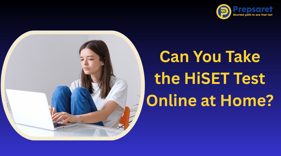 A person taking a HiSET exam online