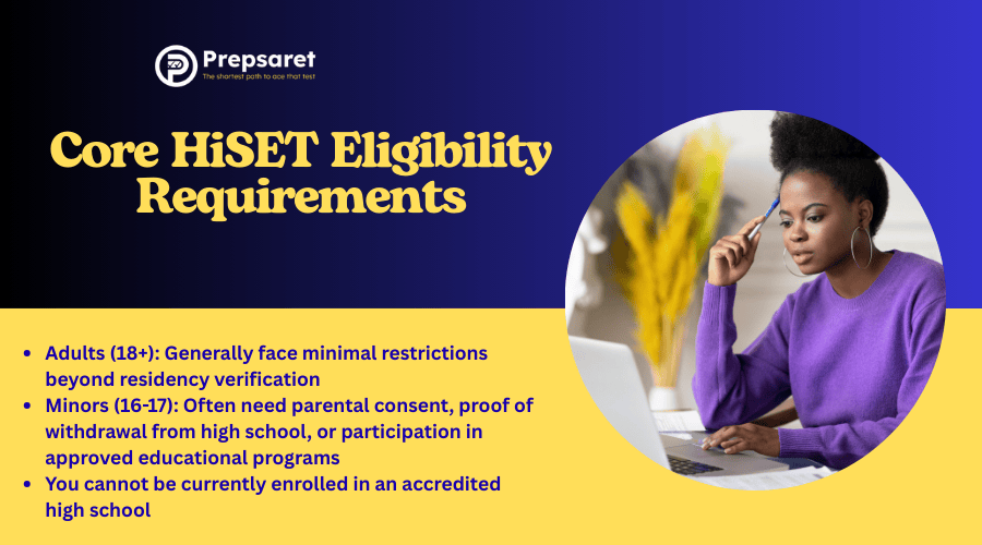 A person studying for the HiSET exam. 