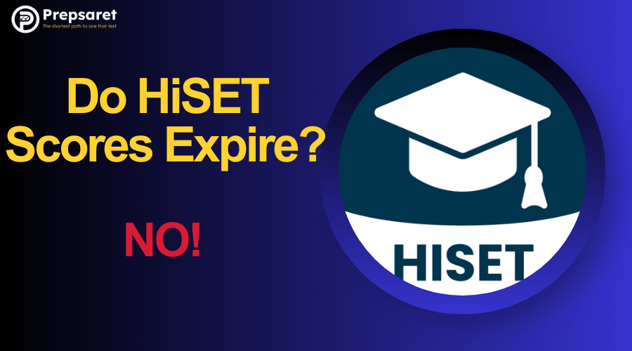 An image explaining that HiSET exam scores do not expire.