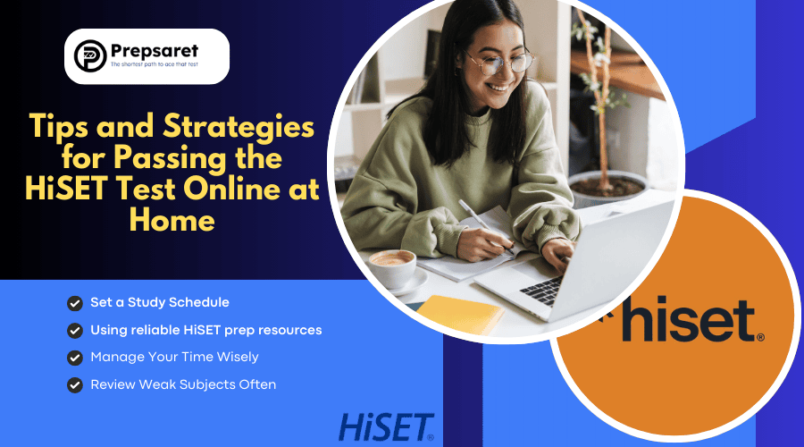 A person studying for the HiSET exam