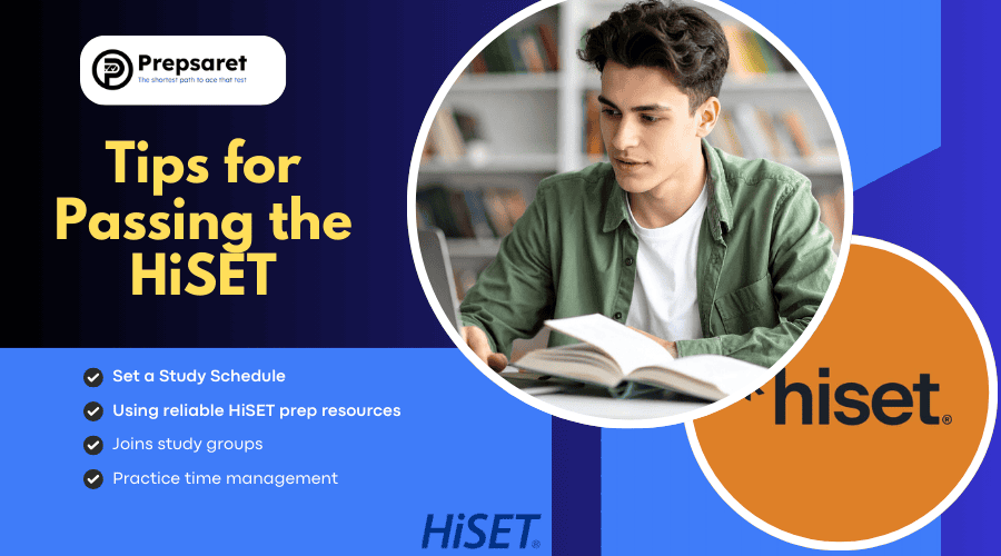 A person studying for the HiSET exams