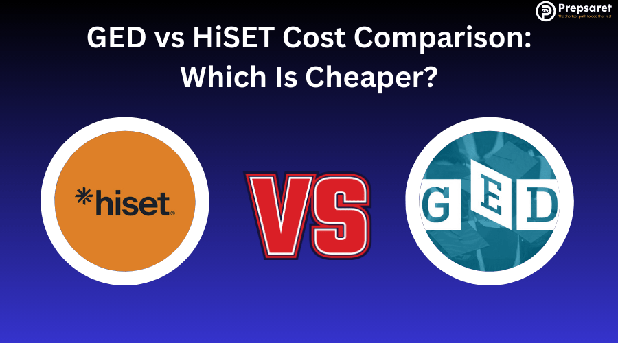 The HiSET logo versus the GED logo