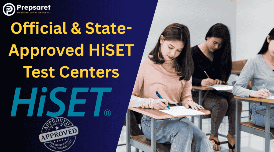 Students taking the HiSET exam at official approved HiSET testing centers.