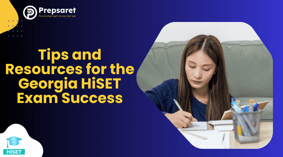 Student studying for the Georgia HiSET exam using tips and resources for success.