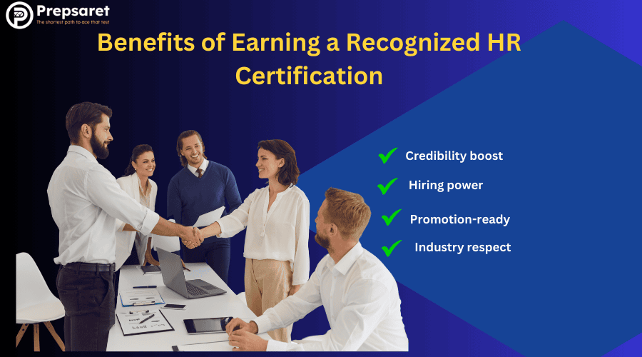 HR professionals working in an office and an overview of the Benefits of Earning a Recognized HR Certification
