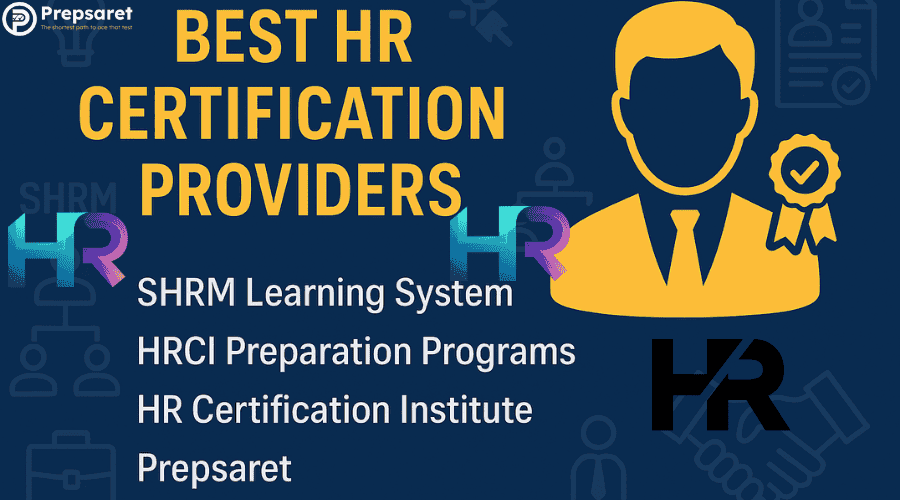 A visual representation of the top four best HR certification providers, showcasing their logos or names as trusted resources for HR professionals.