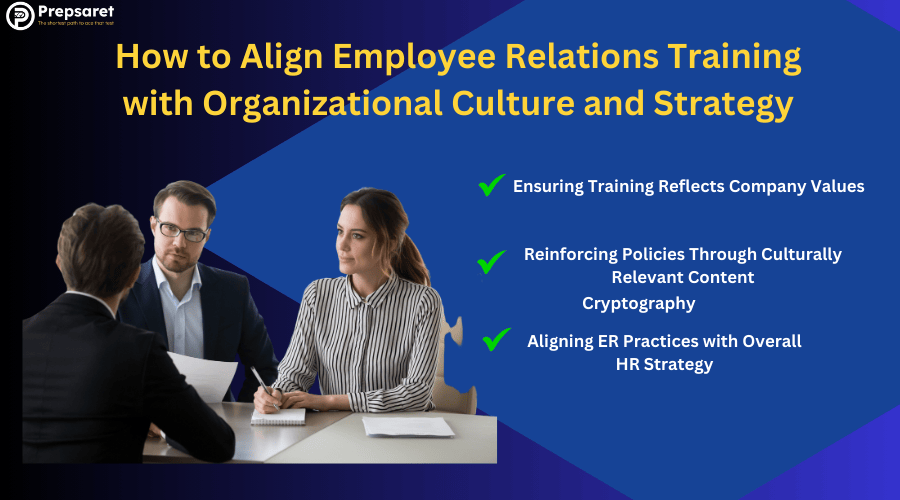 Three HR leaders discussing How to Align Employee Relations Training with Organizational Culture and Strategy