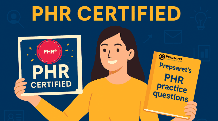 a picture showing a candidate who get PHR Certified