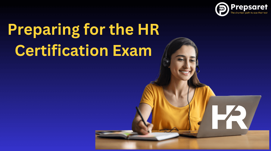 A student preparing for the HR certification exam online