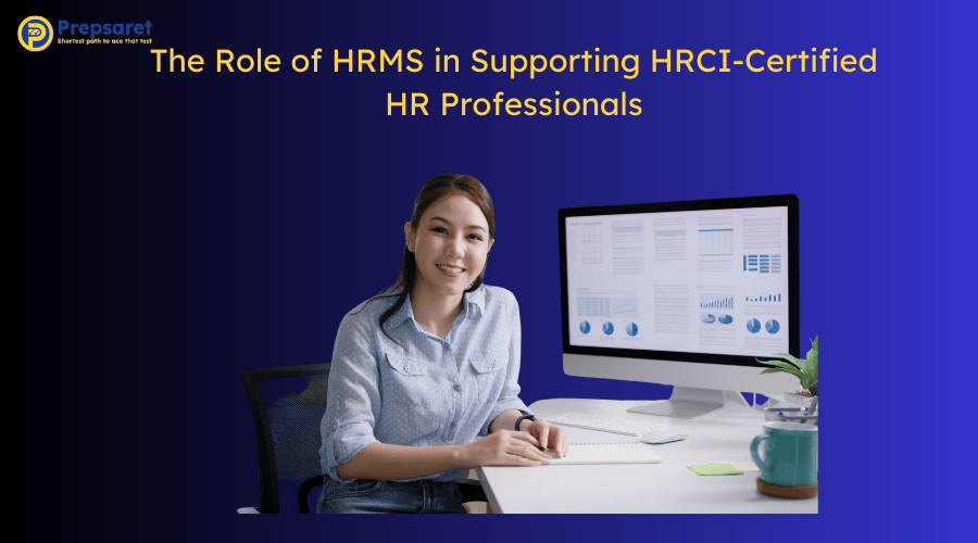 A HR professional using HRMS in her work 