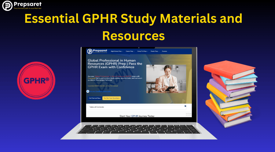 List of essential study materials for GPHR exam preparation.