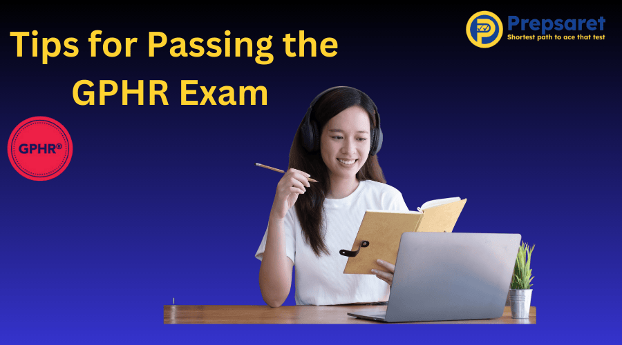 Student preparing for the GPHR exam using study tips.