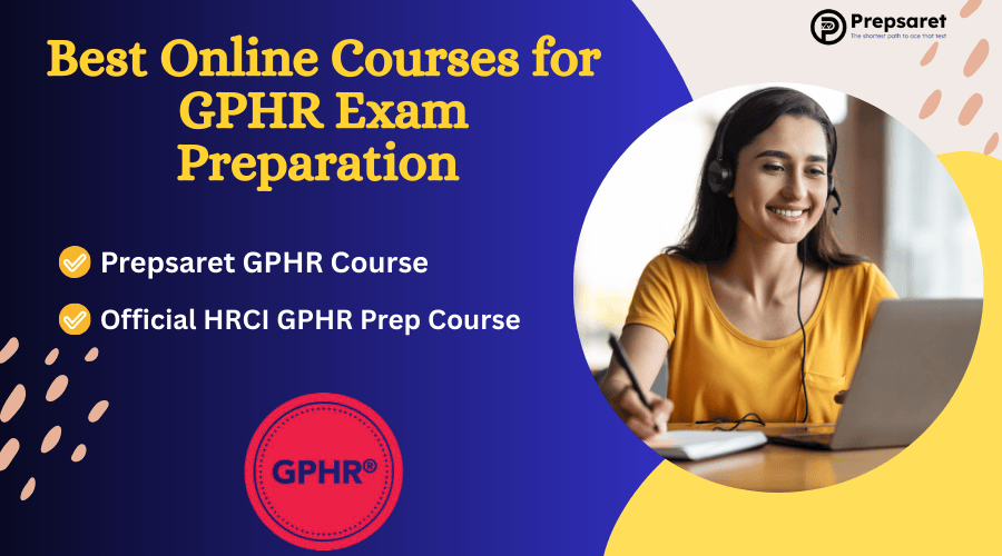 A person preparing for the GPHR exam with online GPHR prep course