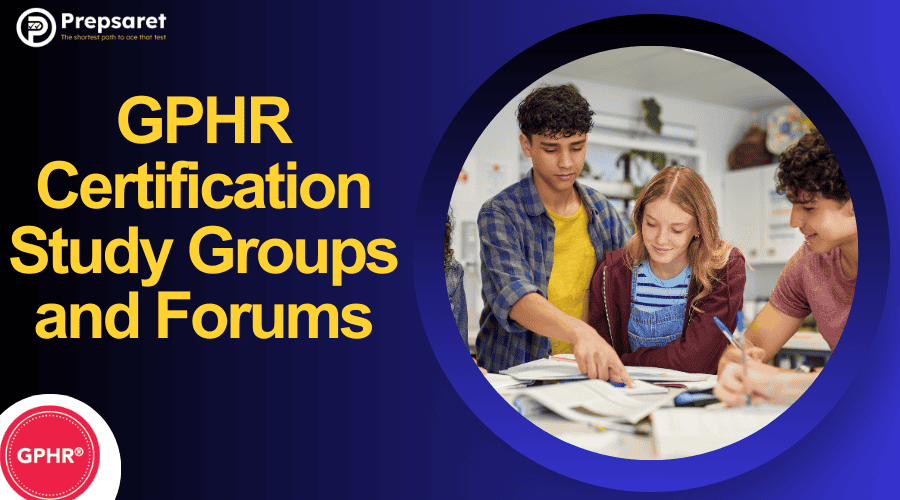 Students collaborating in GPHR certification study group and online forums.
