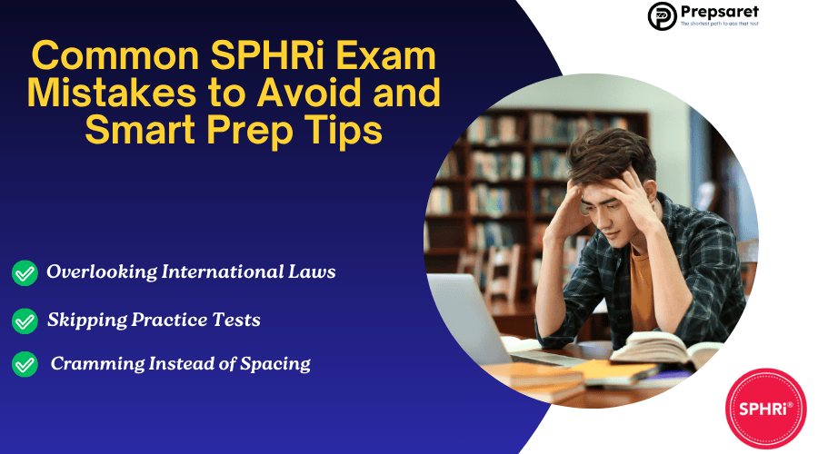 A person stressed out while studying for the SPHRi exam