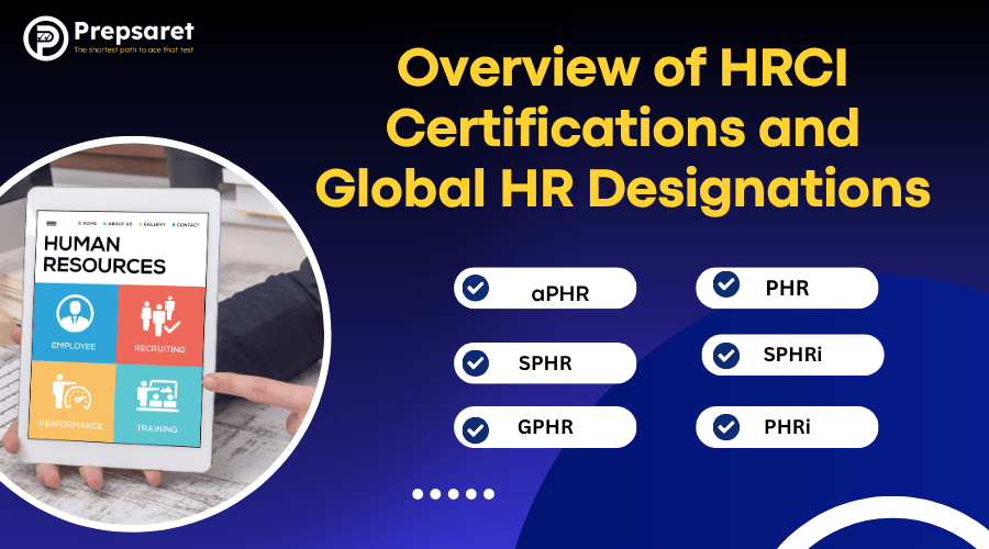 Overview of HRCI certifications and global HR designations including aPHR, PHR, SPHR, SPHRi, GPHR, and PHRi credentials for HR professionals.