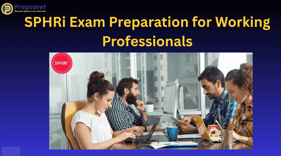 **Alt Text (130 characters):** Working professionals studying together with laptops for SPHRi exam preparation to earn the Senior Professional in HR certification.