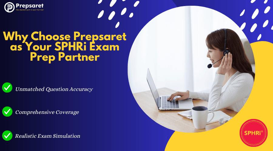 A person studying for the SPHRi exam using Prepsaret online resources