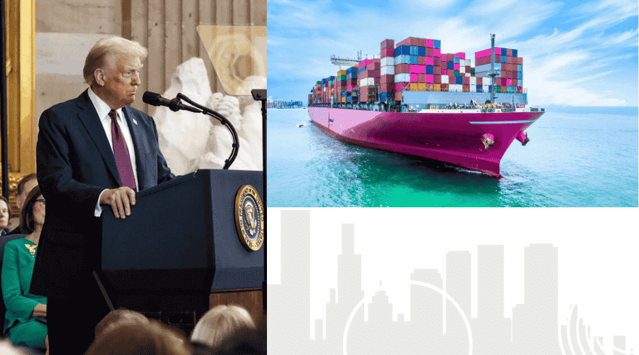 President Donald Trump announcing an aggressive new round of tariffs targeting Chinese semiconductor imports