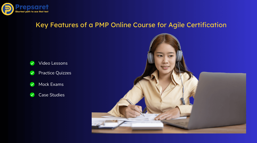 Summary of the key features of a PMP online course for Agile Certification
