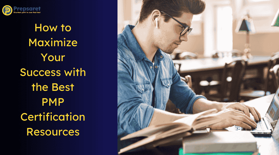 A PMP candidate utilizing online study resources and books to prepare for the test