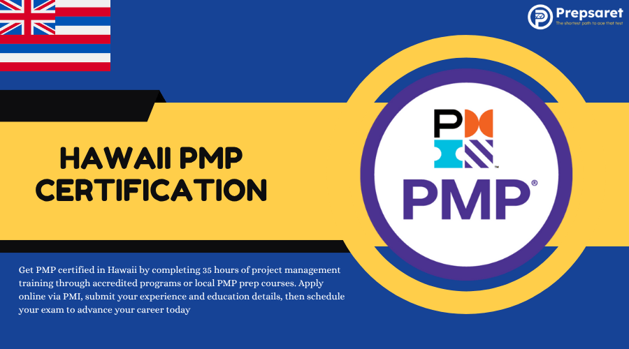 The Hawaii state flag and the PMP logo