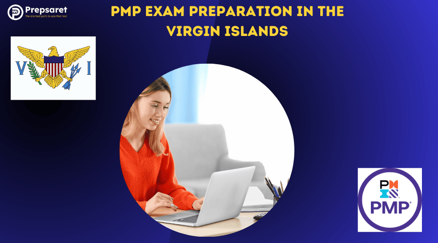 A PMP candidate preparing for the exam on a laptop