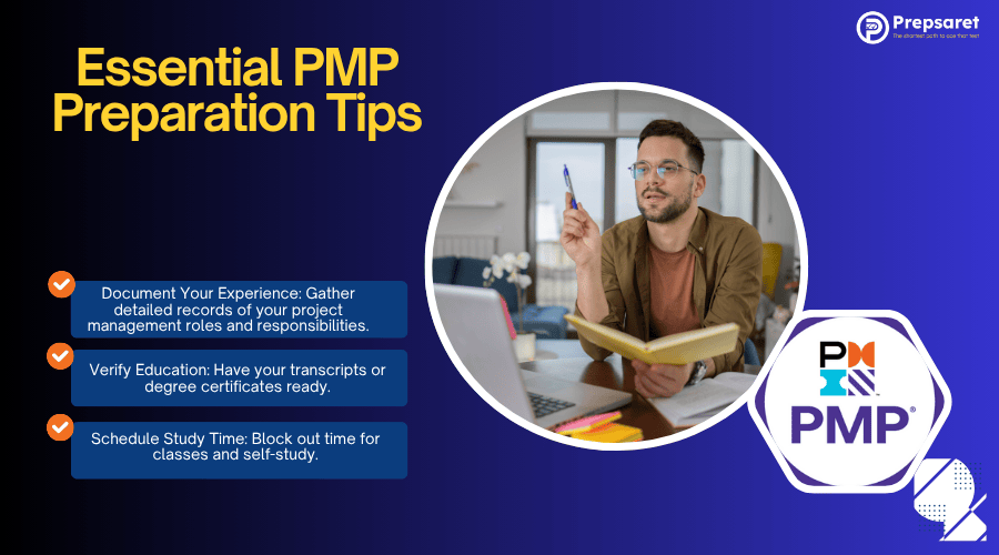 A person preparing for the PMP exam