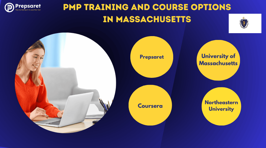 A PMP candidate Preparing for the certification exam on a laptop 