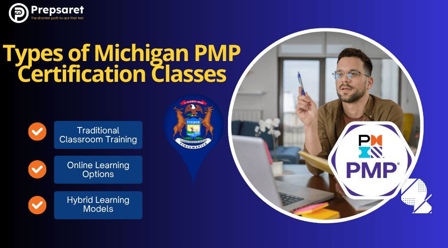 List of different types of PMP certification classes available in Michigan.