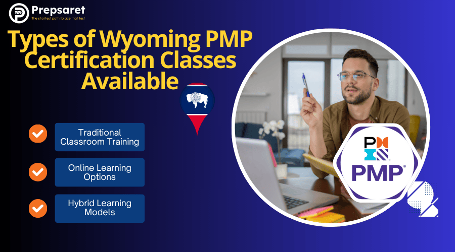 List showing different types of PMP certification classes available in Wyoming.