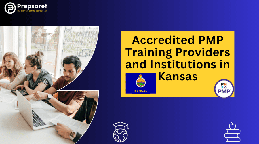Students in Kansas preparing for the PMP exam using accredited training providers and Prepsaret prep program.