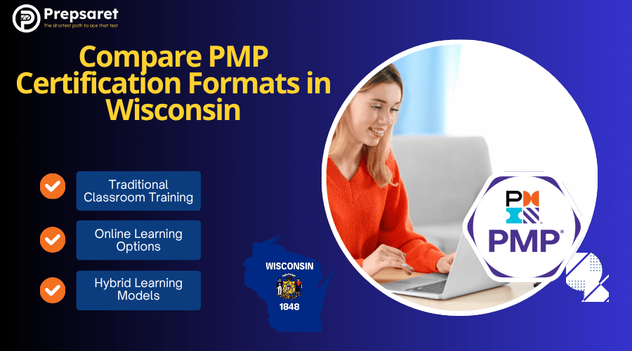 A PMP exam candidate preparing for the exam on a laptop