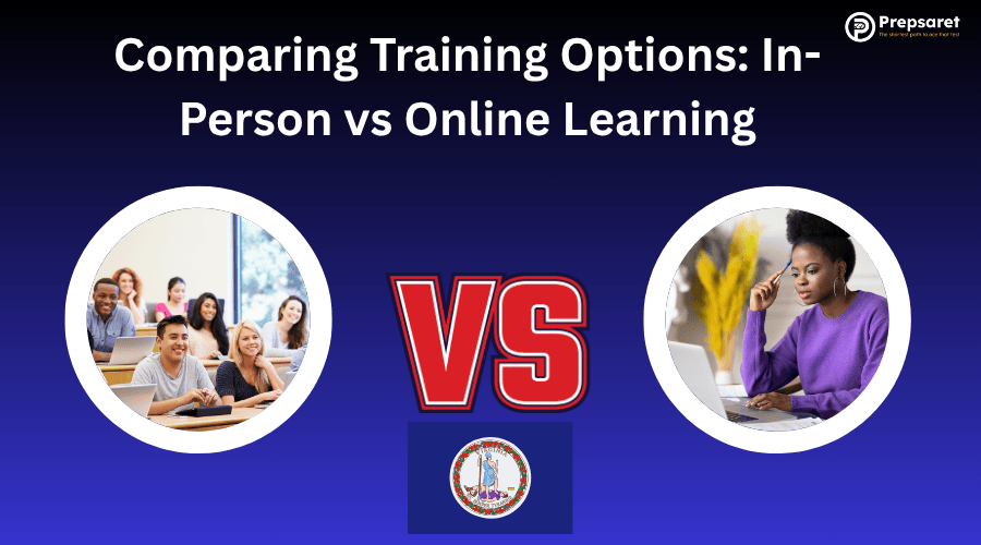 PMP exam candidates attending a class versus a PMP candidate studying online 