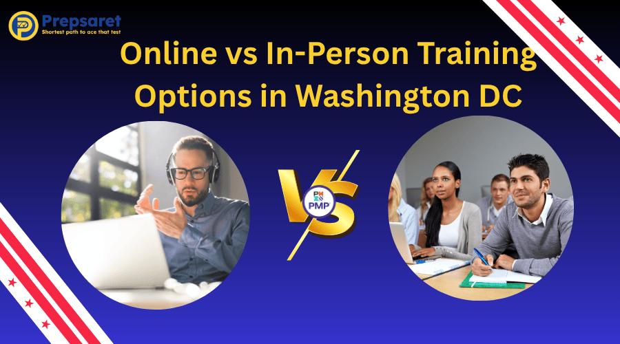 differences between online and in-person PMP training options in Washington, DC