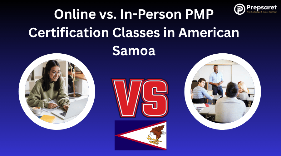 A PMP candidate attending an online class versus PMP candidates in a classroom