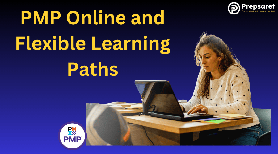 A student studying for the PMP exam online.