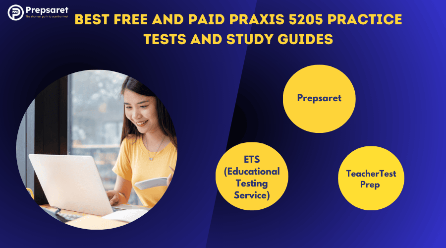 A person using various study resources to prepare for the Praxis 505 exam